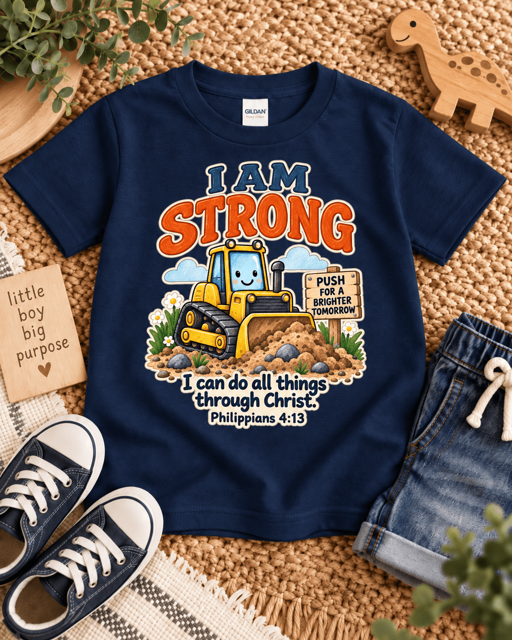 I Am Strong Christian scripture shirt - I AM Kids