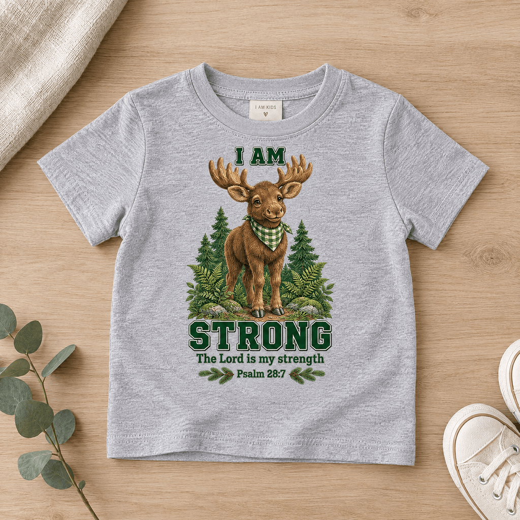 I AM STRONG Christian scripture shirt - I AM Kids