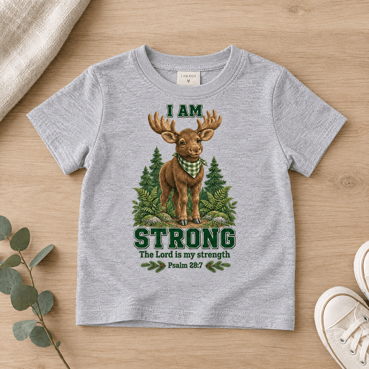 I AM STRONG Christian scripture shirt - I AM Kids