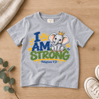 I AM STRONG Elephant Christian Kids T-Shirt | Philippians 4:13 Christian scripture shirt - I AM Kids