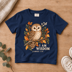 I Am Wisdom Woodland Owl Kids’ Tee | Fall Friends Collection Christian scripture shirt - I AM Kids