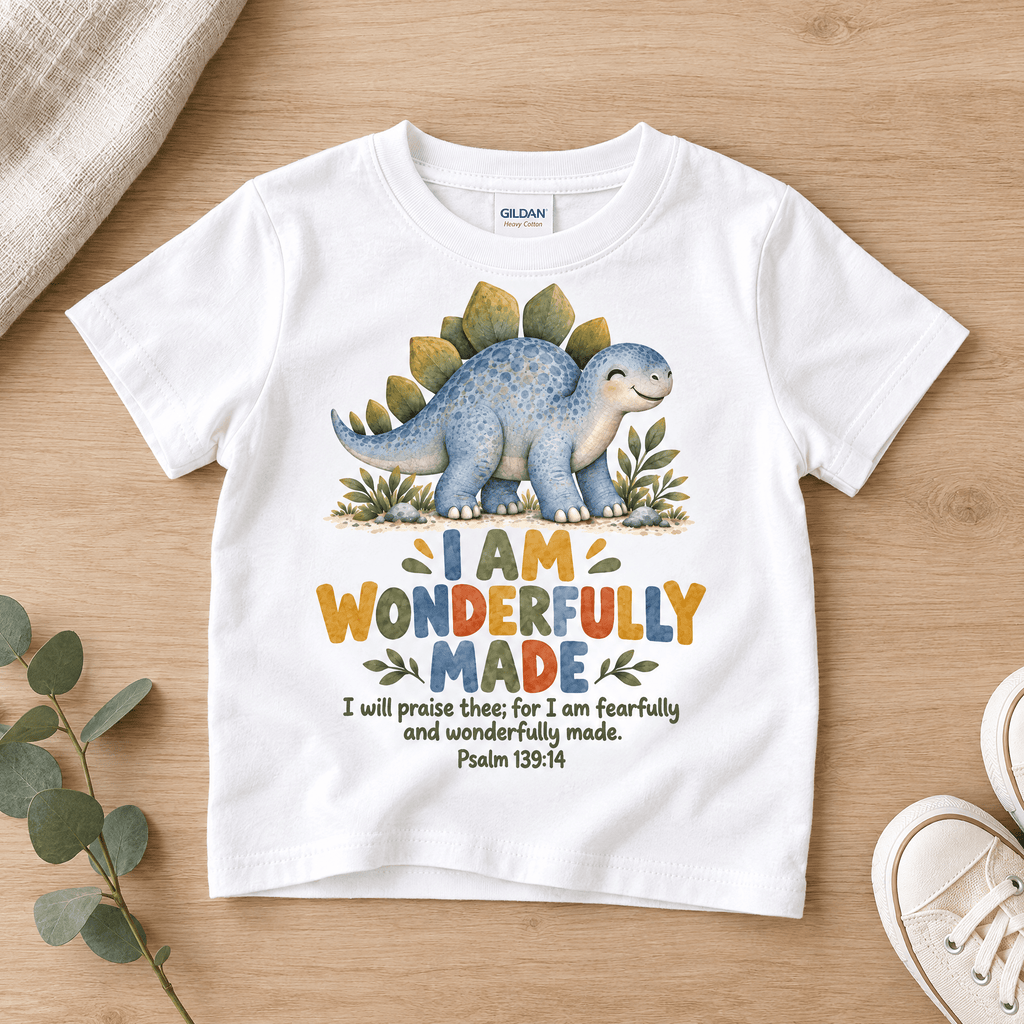I AM WONDERFULLY MADE Christian scripture shirt - I AM Kids