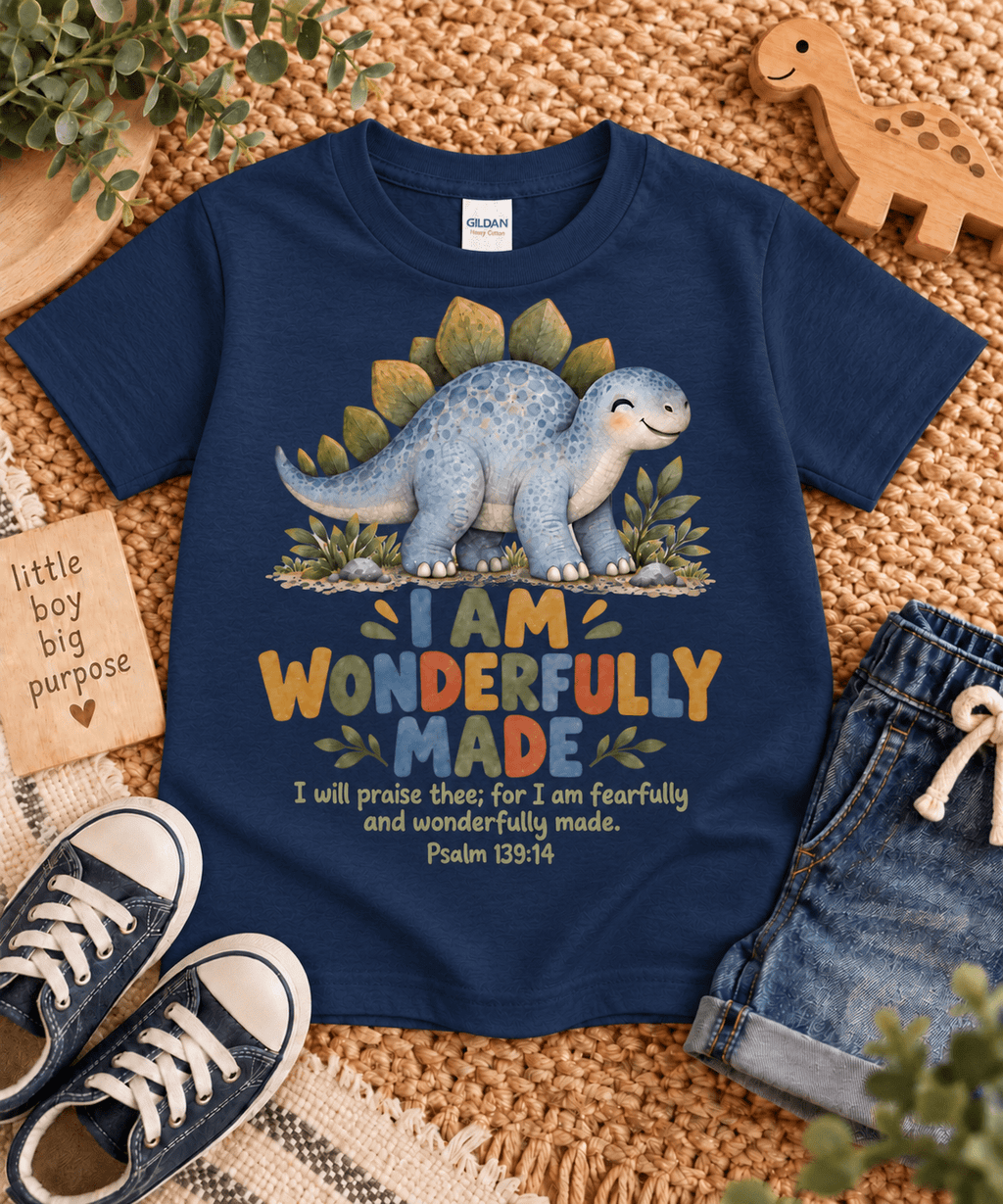 I AM WONDERFULLY MADE Christian scripture shirt - I AM Kids