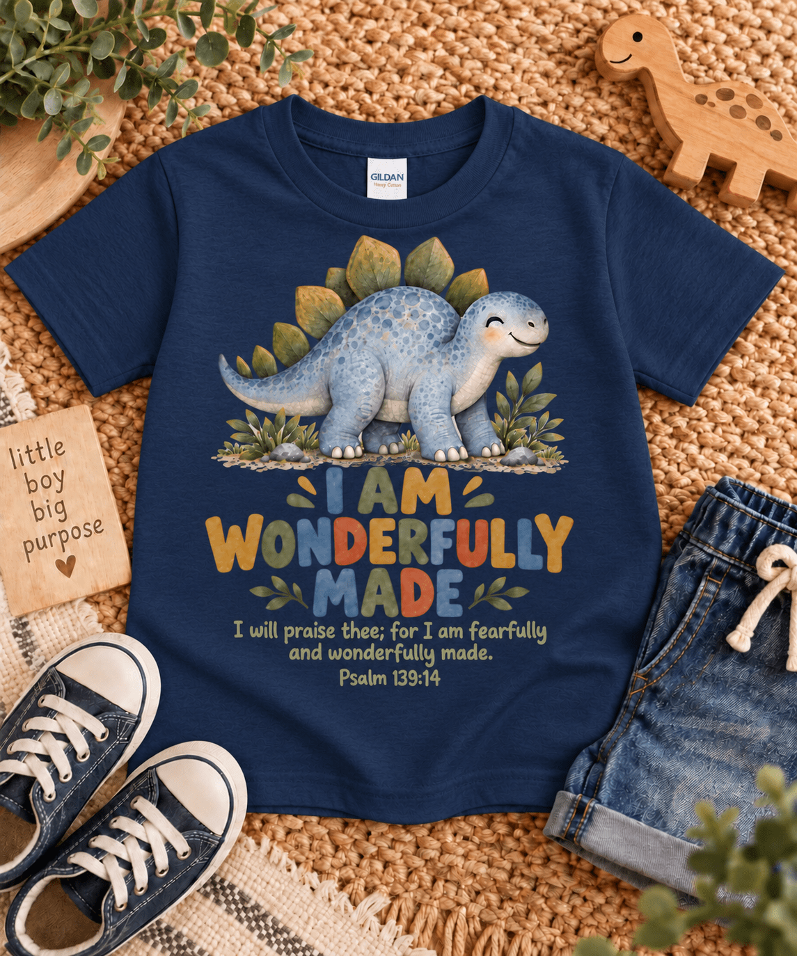 I AM WONDERFULLY MADE Christian scripture shirt - I AM Kids