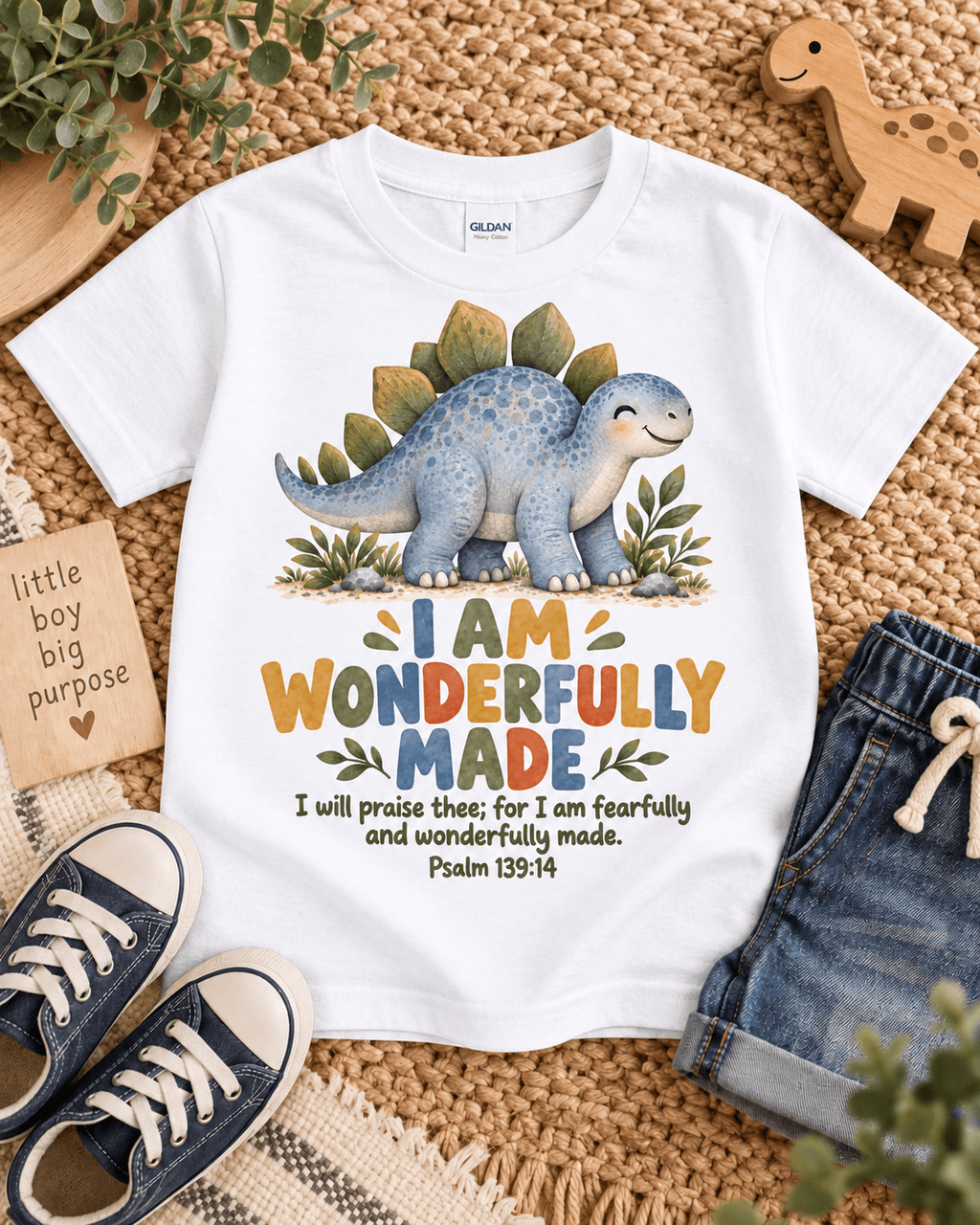 I AM WONDERFULLY MADE Christian scripture shirt - I AM Kids