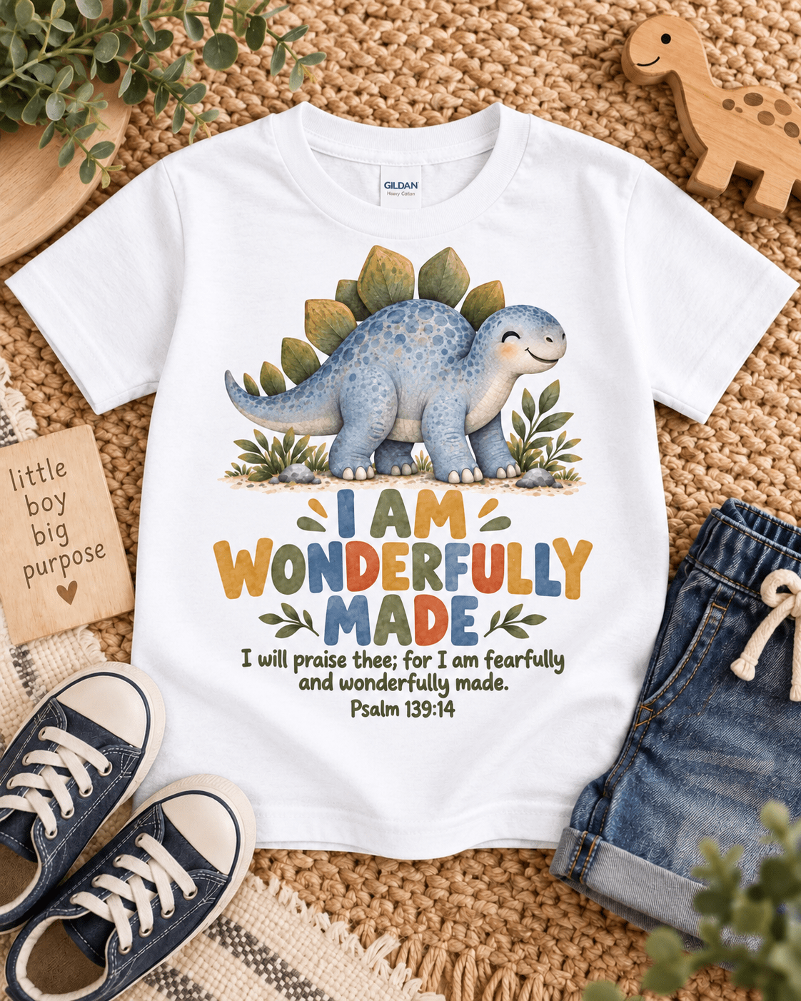 I AM WONDERFULLY MADE Christian scripture shirt - I AM Kids