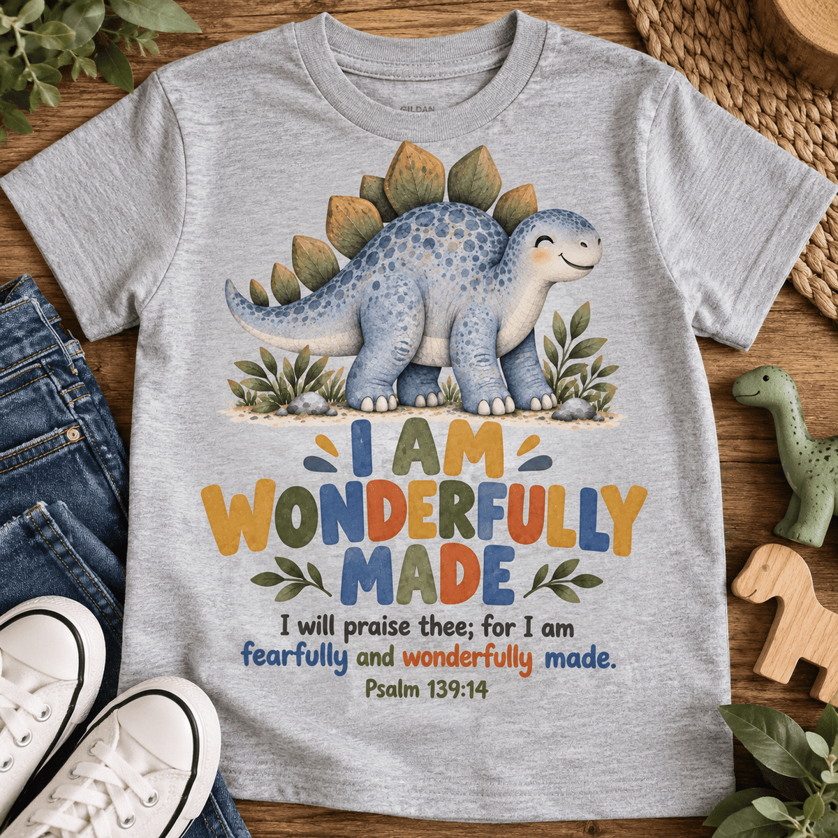I AM WONDERFULLY MADE Christian scripture shirt - I AM Kids
