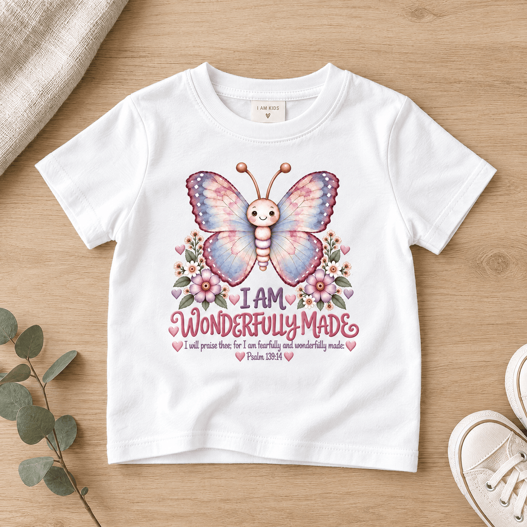 I AM WONDERFULLY MADE Christian scripture shirt - I AM Kids