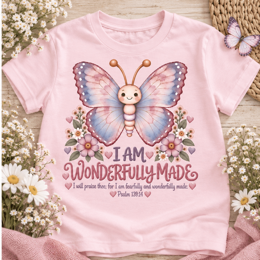 I AM WONDERFULLY MADE Christian scripture shirt - I AM Kids