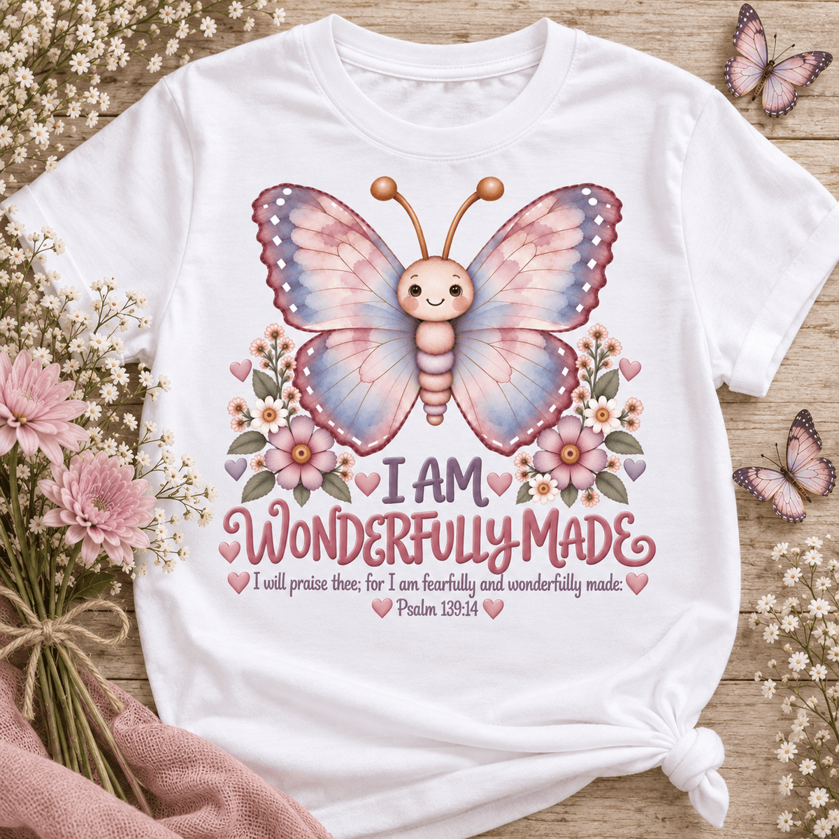 I AM WONDERFULLY MADE Christian scripture shirt - I AM Kids