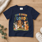 Sing unto the Lord Woodland Bear Kids Tee | Future Disciples Christian scripture shirt - I AM Kids