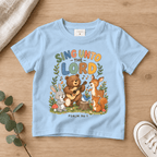 Sing unto the Lord Woodland Bear Kids Tee | Future Disciples Christian scripture shirt - I AM Kids